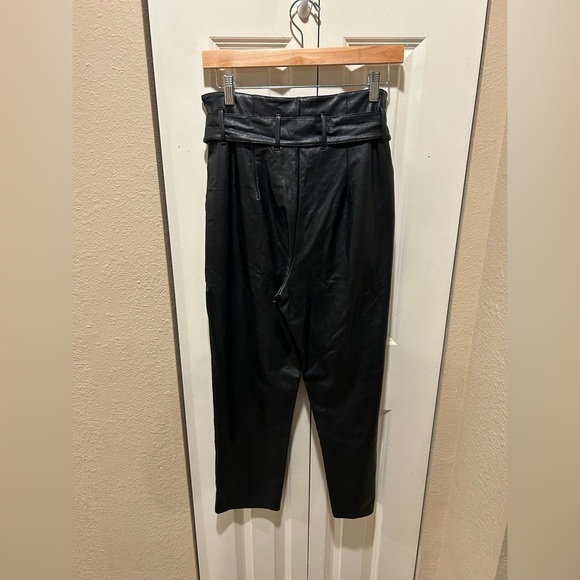 Commando Faux Leather Paperbag Pants in Black , size Small - Picture 8 of 11
